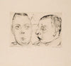 Two Auto Officers, plate 15 from the portfolio ‘Faces’ (1915)