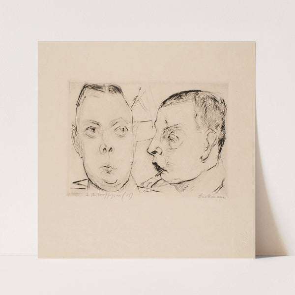 Two Auto Officers, plate 15 from the portfolio ‘Faces’ (1915) by Max Beckmann