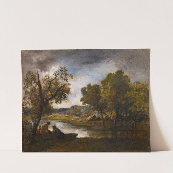 Two bathers on the bank of a lake by Narcisse-Virgile Diaz de La Peña