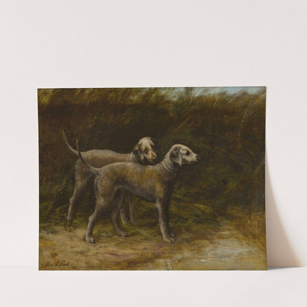 Two Bedlington terriers (Champion Breakwater Squire and Champion Breakwater Girl) by Maud Earl
