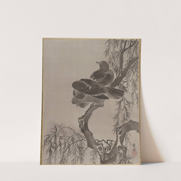 Two Birds on a Branch (ca. 1887) by Kawanabe Kyōsai