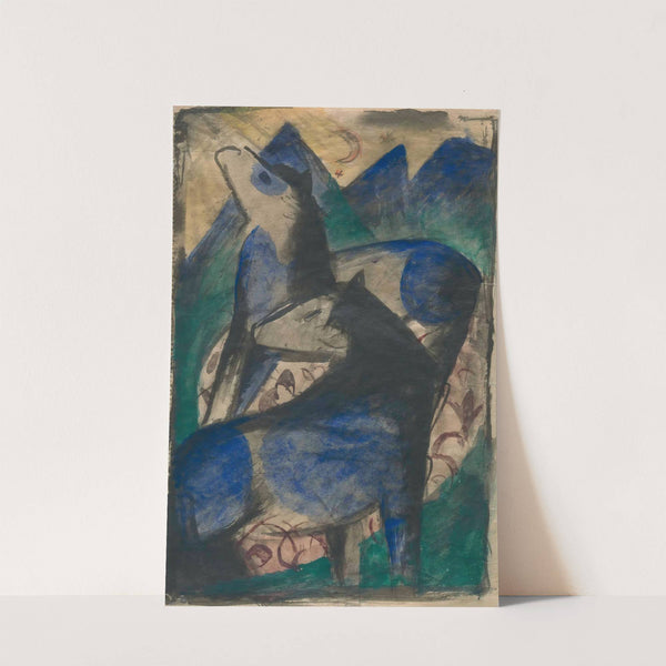Two Blue Horses (1913) by Franz Marc