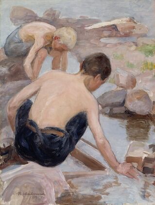 Two Boys On The Shore