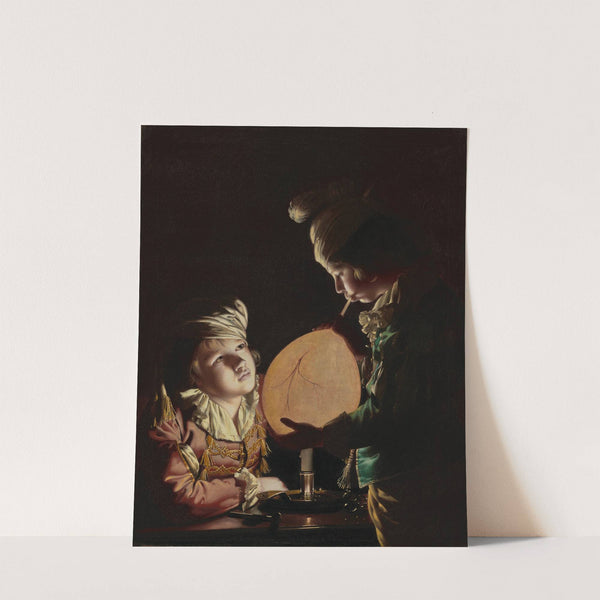 Two Boys with a Bladder by Joseph Wright of Derby