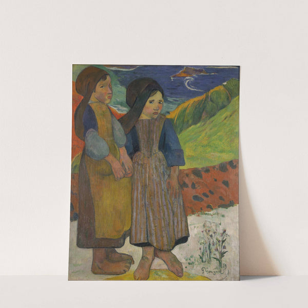 Two Breton Girls by the Sea by Paul Gauguin