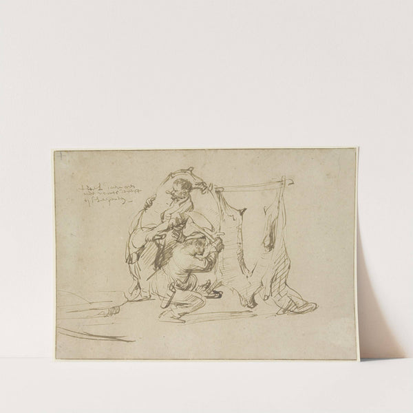 Two butchers by Rembrandt van Rijn