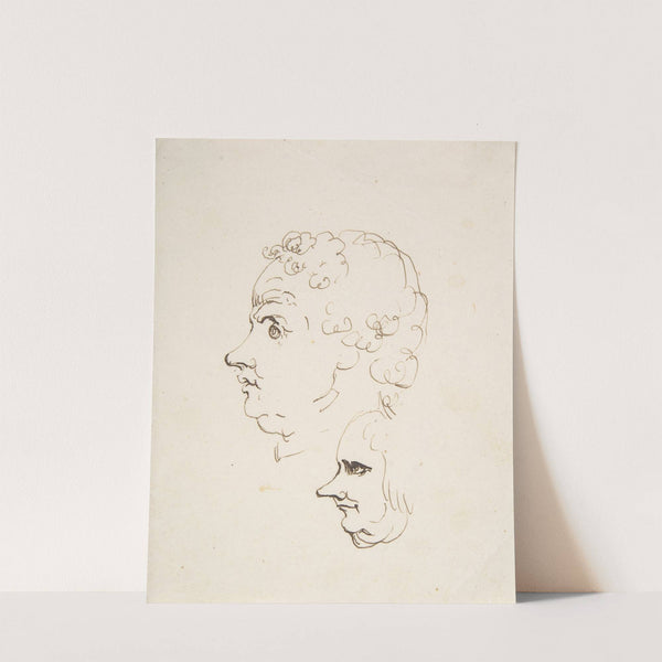 Two Caricature Heads of Men by Johann Heinrich Wilhelm Tischbein