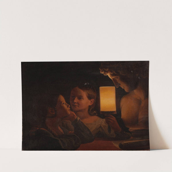 Two Children Illuminating a Sculpted Bust (1839) by Johan Gustaf Sandberg