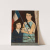 Two children with a French flag by Tadeusz Makowski