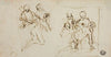 Two Composition Sketches of Collapsing Figure Supported by Two Other Figures