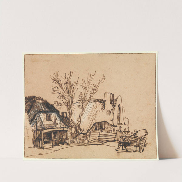 Two Cottages by Rembrandt van Rijn