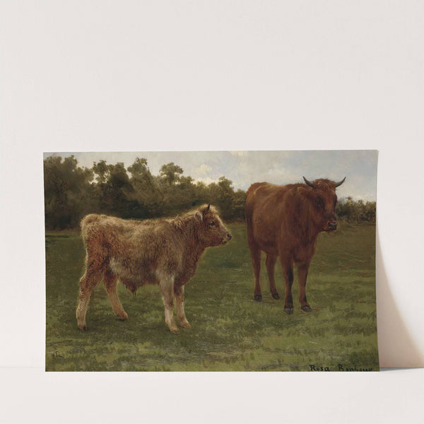 Two Cows Grazing by Rosa Bonheur
