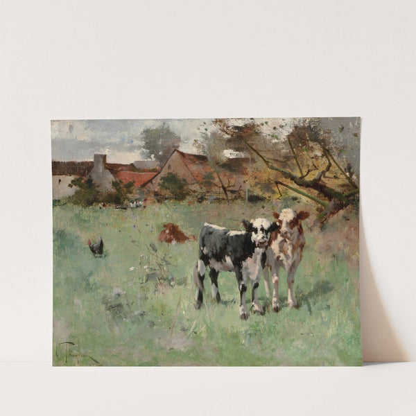 Two Cows in a Pasture by Harry Ives Thompson