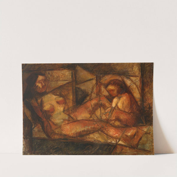 Two cubist female nudes (1914) by Tadeusz Makowski