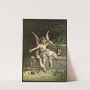 Two cupid figures sitting on a bench