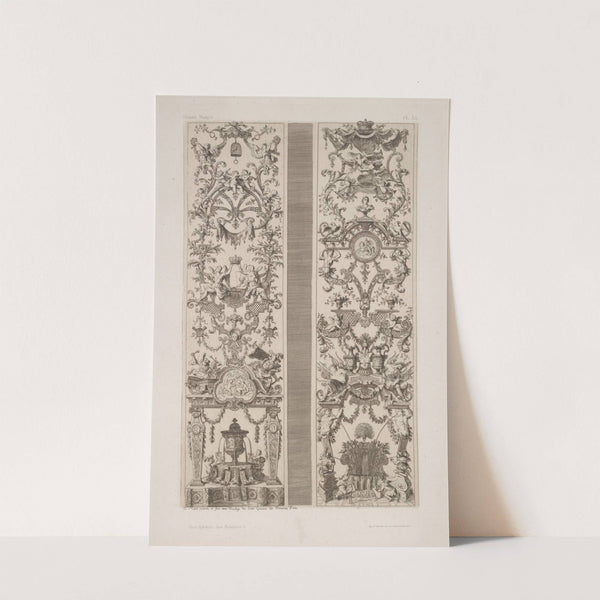 Two designs, each with small fountain at the base by André-Charles Boulle