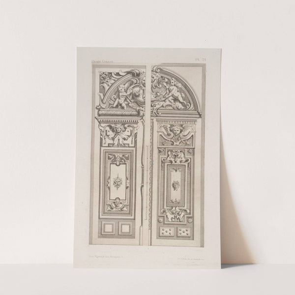 Two designs for door and tympanum, of same dimensions but varied decoration by André-Charles Boulle