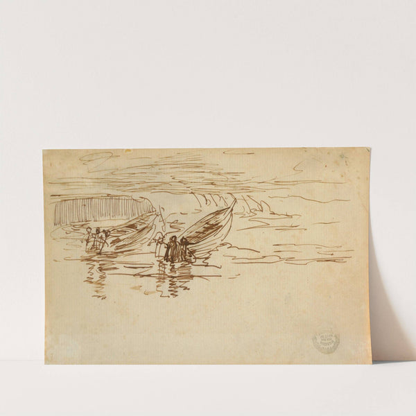 Two Dories Being Launched, England by Winslow Homer