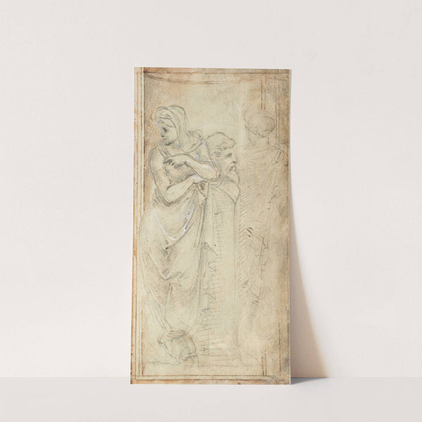 Two Draped Women Standing on Either Side of a Herm (1488-1493) by Filippino Lippi