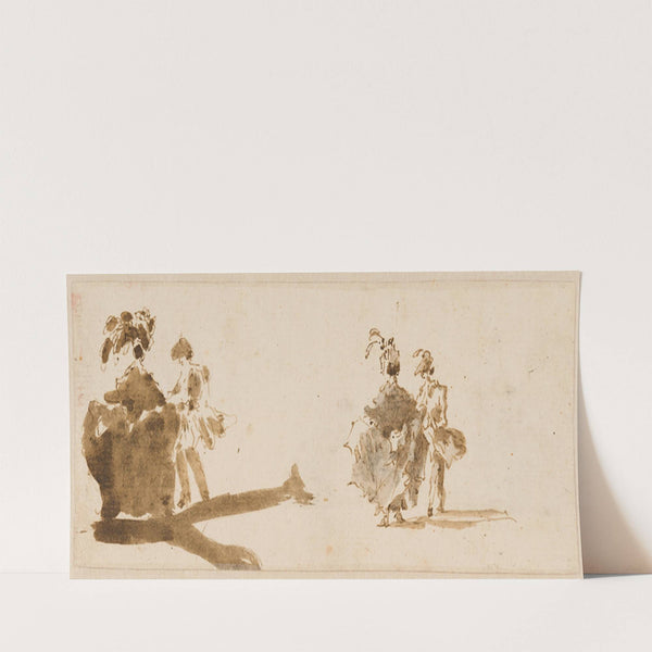 Two Elegant Couples (verso) (c. 1780) by Francesco Guardi