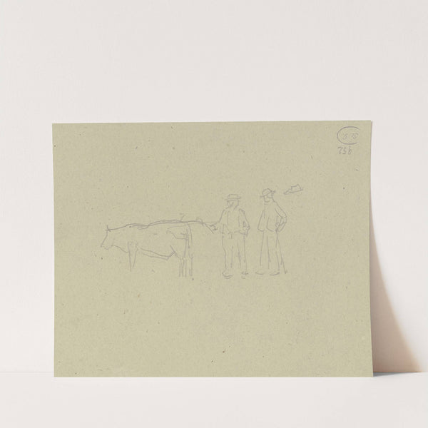 Two farmers with a cow by Jacob Happ