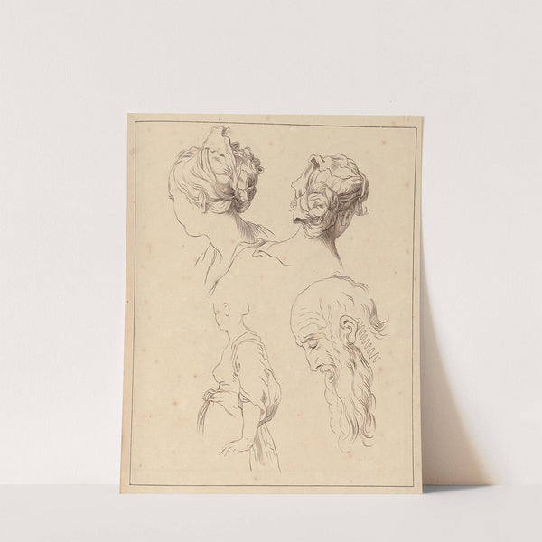 Two Female Heads, One Male Head, One Torso by Hamlet Winstanley