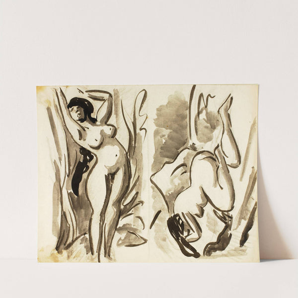Two Female Nudes, Reclining by Carl Newman