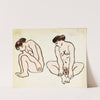 Two Female Nudes, Sitting by Carl Newman