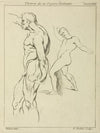 Two figures extending right arms