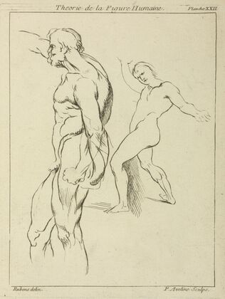 Two figures extending right arms