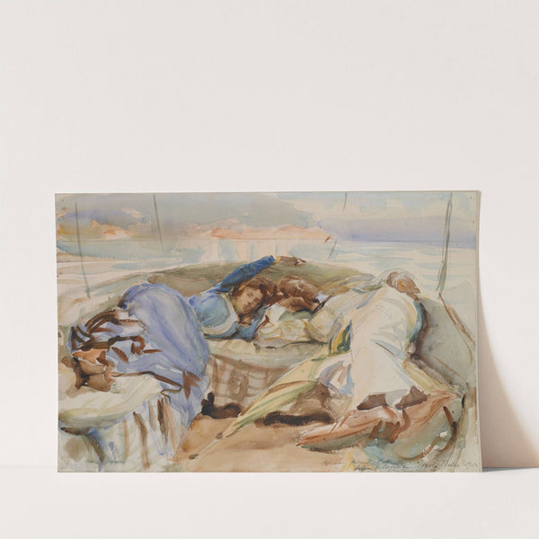 Two Figures in a Boat, Isola Bella, Italy by John Singer Sargent