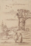 Two Figures in a Landscape with Ruins