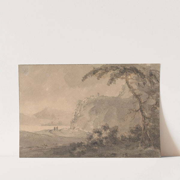 Two Figures on a Road by a Lake by William Gilpin