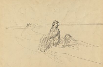 Two Figures on a Road (verso)