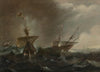 Two galleons in a squall