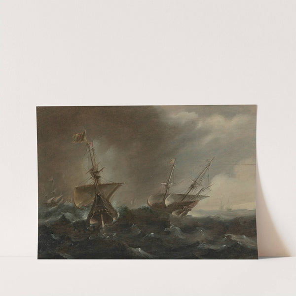 Two galleons in a squall by Andries van Eertvelt