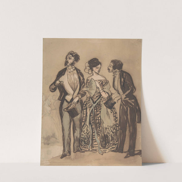 Two Gentlemen and a Lady by Constantin Guys