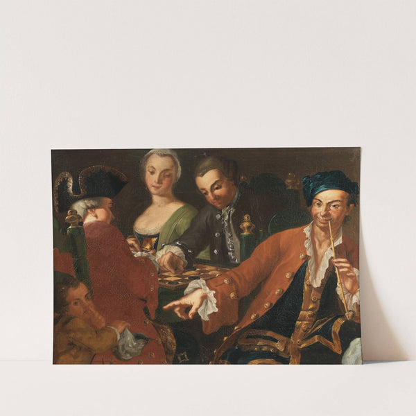 Two Gentlemen And A Lady Playing Chess While They Are Robbed by Neapolitan School
