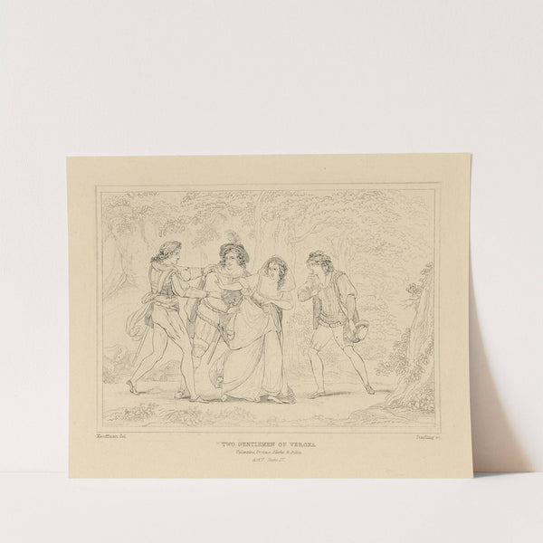 Two gentlemen of Verona, Valentine, Proteus, Silvia, & Julia, act V, scene IV (19th century) by William Francis Starling