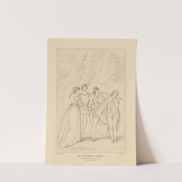 Two gentlemen of Verona, Valentine, Proteus, Silvia & Julia, act V, scene IV (19th century) by William Francis Starling