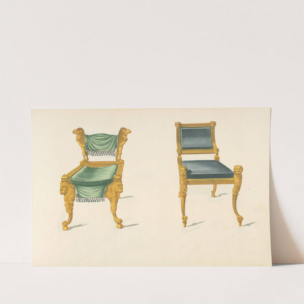 Two gilt chairs with lion, camel motifs (1805 - 1806) by Thomas Sheraton