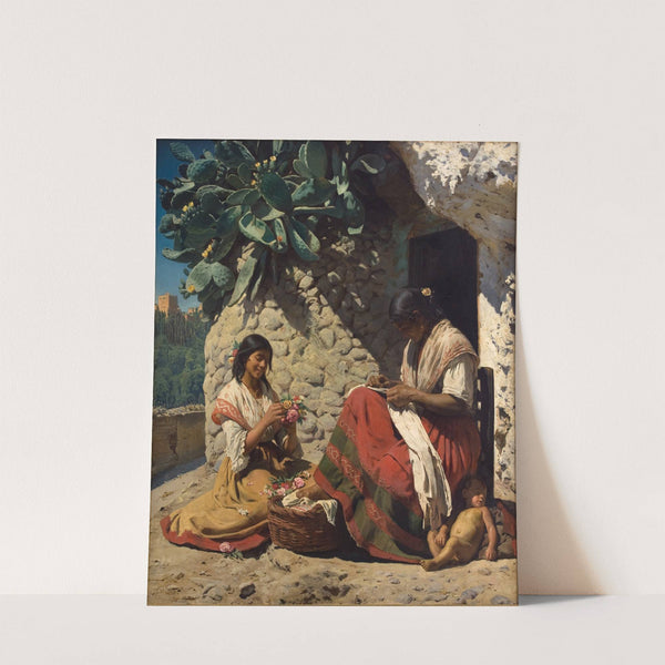 Two Gipsy Women Outside their Cottage. Spain by Peder Severin Krøyer