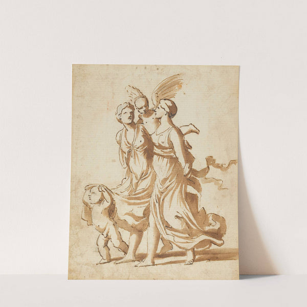 Two Girls Accompanied by Cupid by Nicolas Poussin