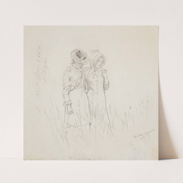 Two Girls in a Field by Winslow Homer