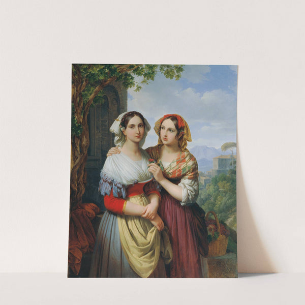 Two Girls In A Landscape by Johann Nepomuk Ender