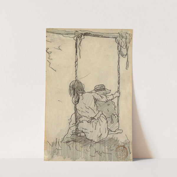 Two Girls on a Swing by Winslow Homer