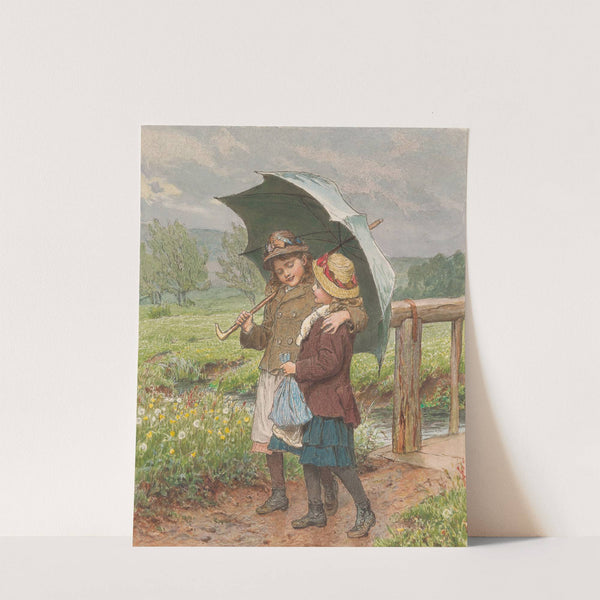 Two Girls Under an Umbrella by Robert Barnes