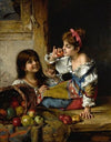 Two Girls With Apples And Pears