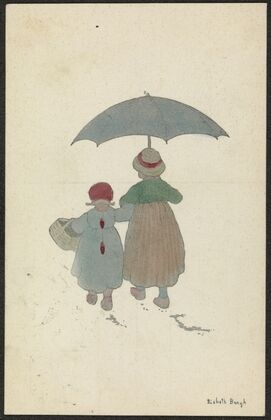 Two girls with umbrella