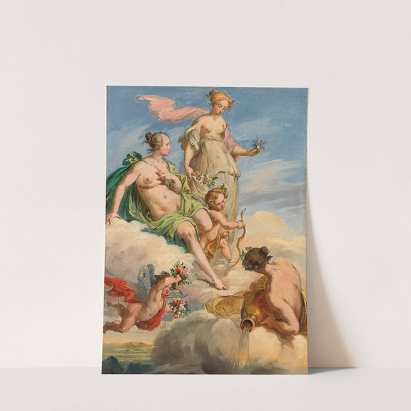 Two Goddesses And A Personification Of A River by Follower Of Felice Giani